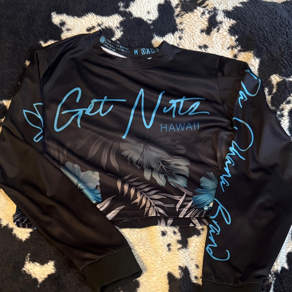 Black and Blue Graphic Long Sleeve Shirt